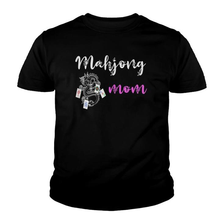 Mahjong Mom Mah Jongg Tiles Mama Chinese Game Mother Cards Youth T-shirt