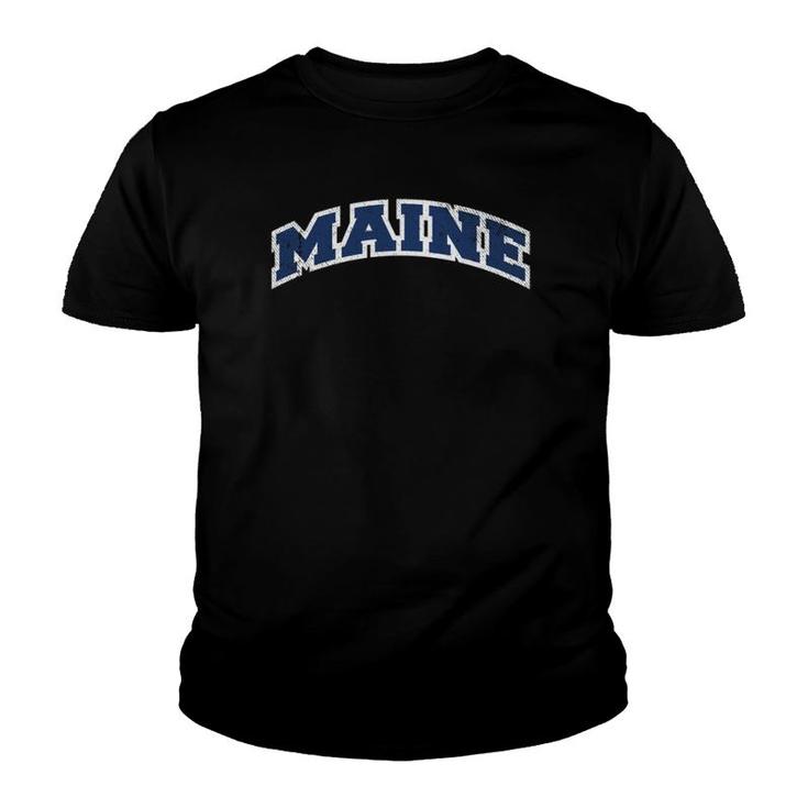 Maine Varsity Style Area Code 207 Vintage Youth T-shirt