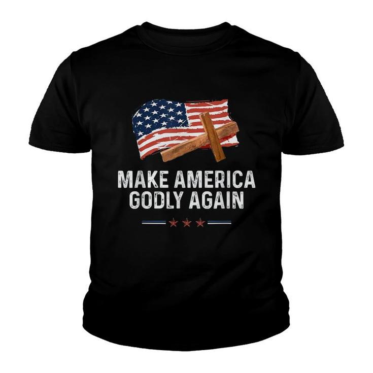 Make America Godly Again Flag Youth T-shirt