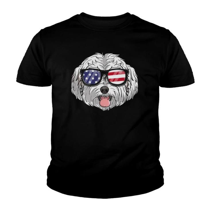 Maltipoo Dog Patriotic Usa 4Th Of July American Cute Gift Youth T-shirt