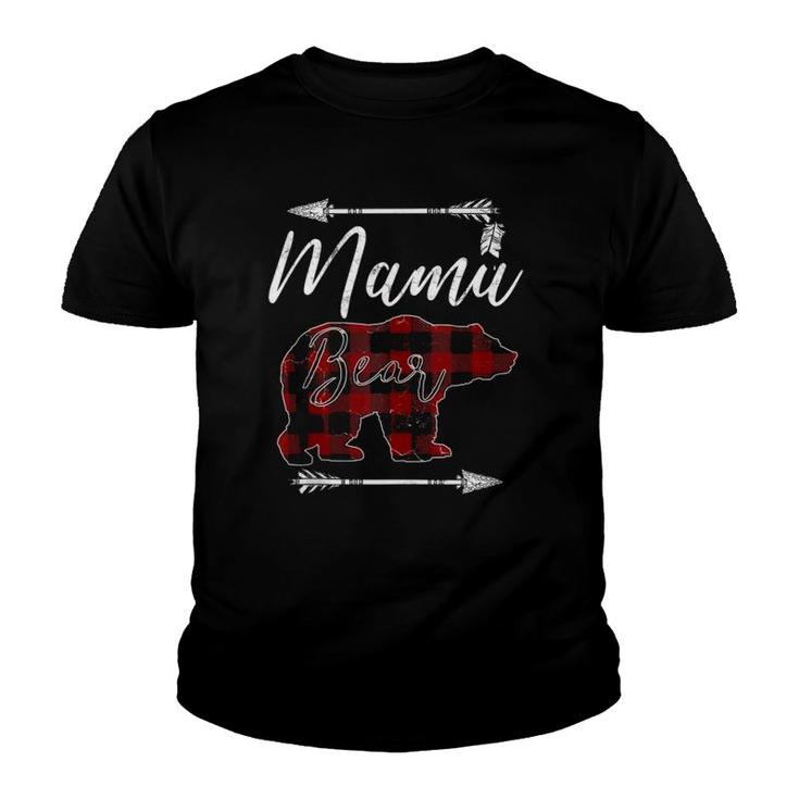 Mama Bear Mother's Day Gifts Mom Mommy Buffalo Plaid  Youth T-shirt