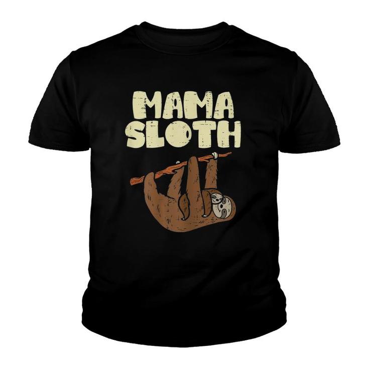 Mama Sloth Funny Mothers Day Animal Lover Mom Mommy Women Youth T-shirt