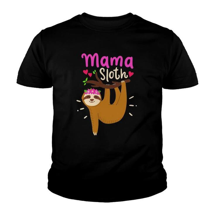 Mama Sloth Lazy Spirit Animal Mom Family Matching Costume Youth T-shirt