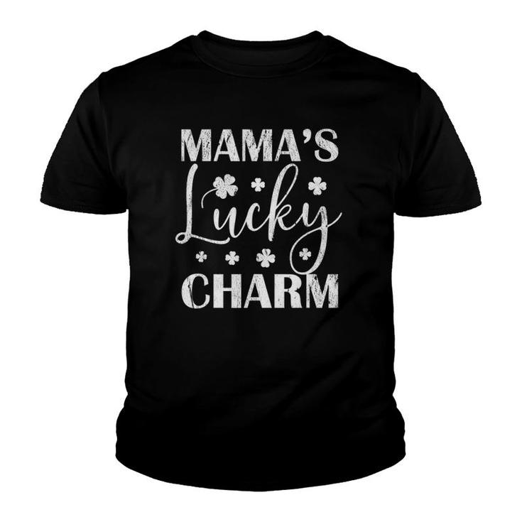 Mama's Lucky Charm  Funny St Patricks Day Boys Girls Youth T-shirt