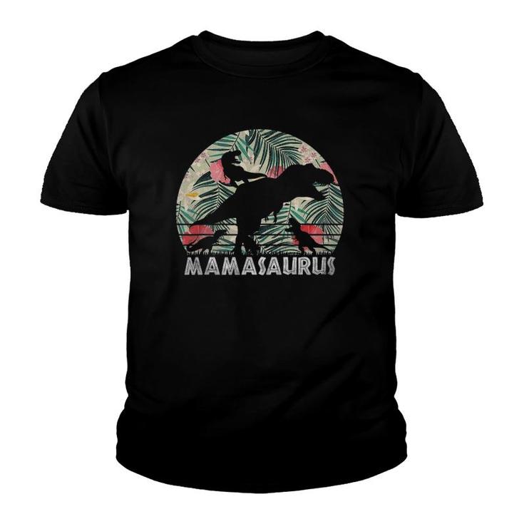 Mamasaurus Mothers Day - Floral Dinosaur 3 Kids Mother Gift Youth T-shirt