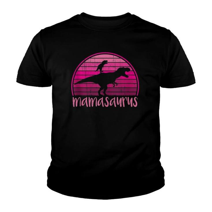 Mamasaurus Rex - 1 Kid Retro Sunset Funny Gift For Mother Youth T-shirt