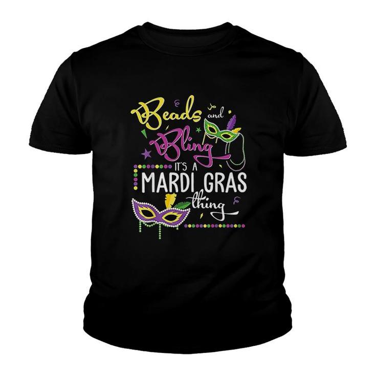 Mardi Gras Bling And Beads Gift Youth T-shirt