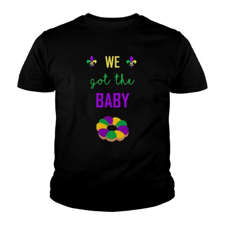 Mardi Gras Pregnancy We Got The Baby Announcement Youth T-shirt