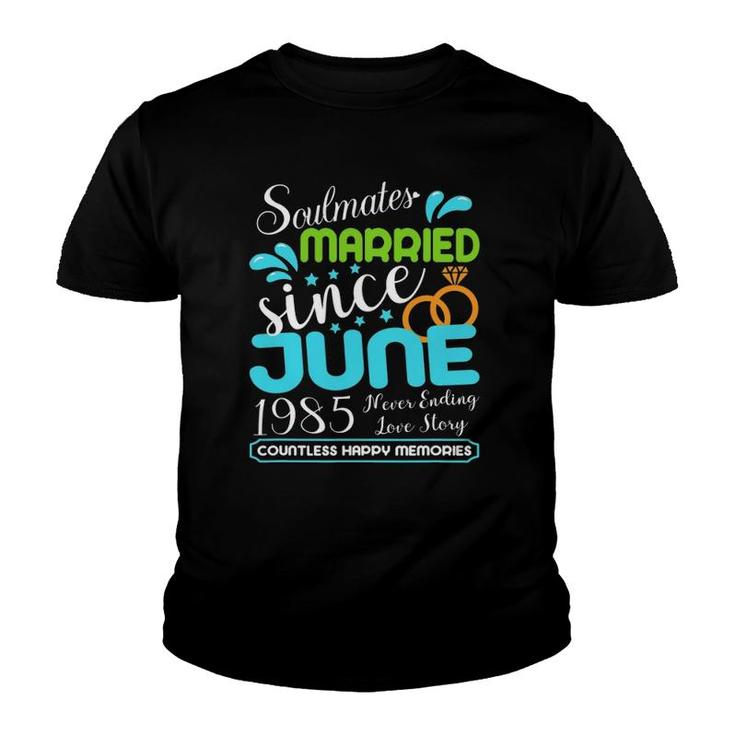 Married Since June 1985 36Th Wedding Anniversary Youth T-shirt