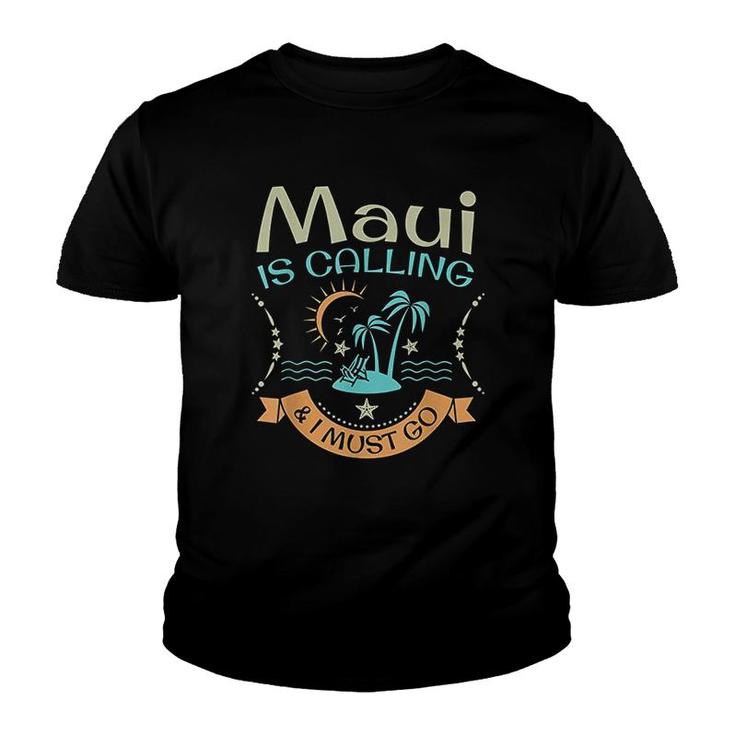 Maui Hawaii Hawaiian Funny Beach Aloha Summer Vacation Youth T-shirt
