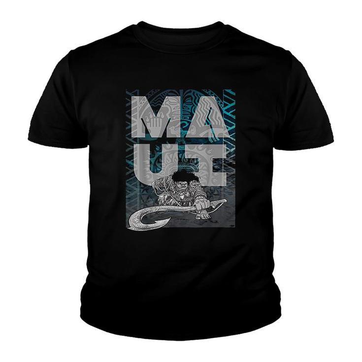 Maui Tattoo Style Letter Stack Portrait Youth T-shirt