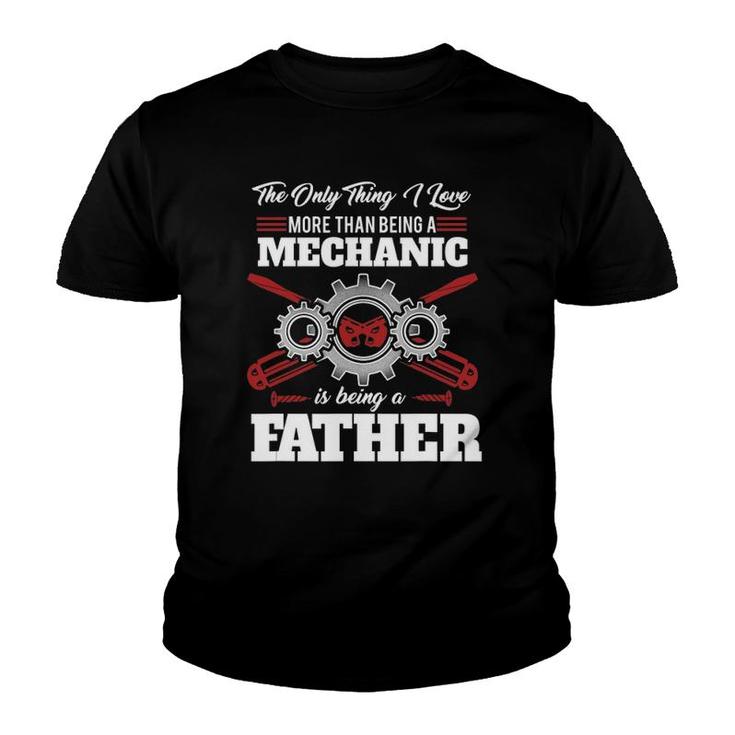 Mechanic Father Machines Car Vehicles Tools Mechanical Gift Youth T-shirt