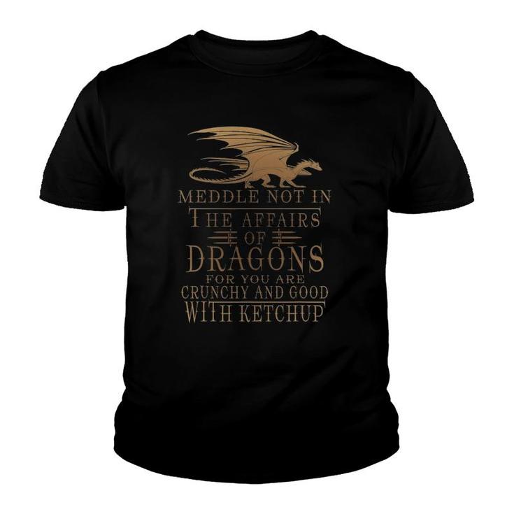 Meddle Not In The Affairs Of Dragons Humor Sayings Youth T-shirt