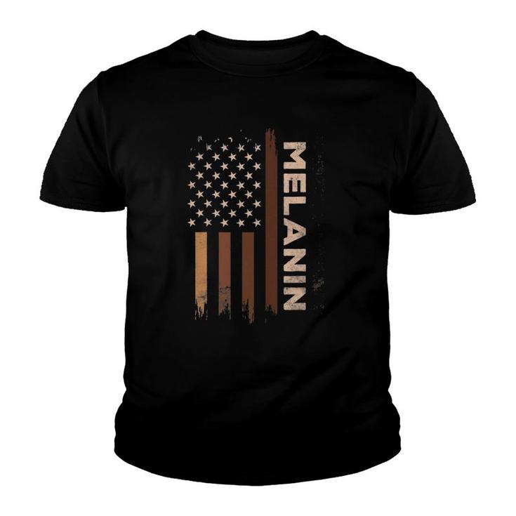 Melanin Shades American Flag Black History African Pride Youth T-shirt
