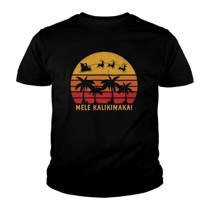 Mele Kalikimaka Retro Hawaiian Christmas Gift Youth T-shirt