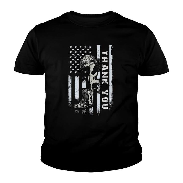 Memorial Day American Flag  Army Patriotic Veterans Youth T-shirt