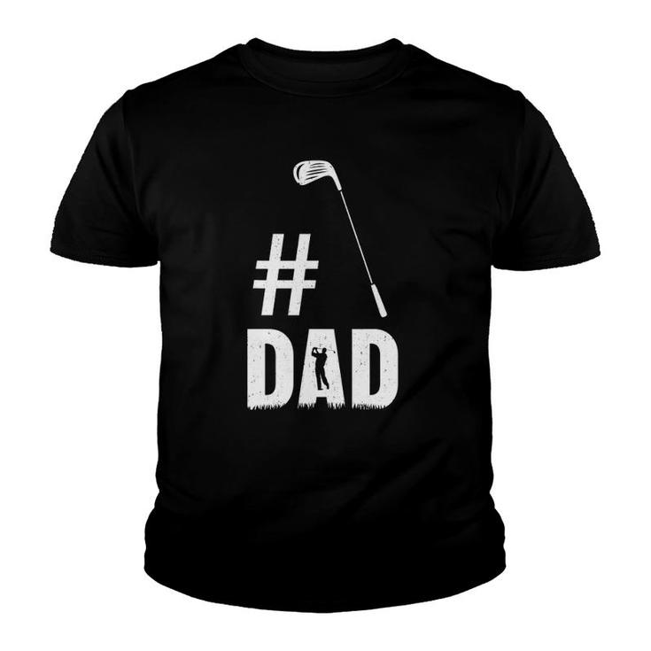 Mens 1 Dad Golf Lover Gift Funny Golfing Father's Day Youth T-shirt