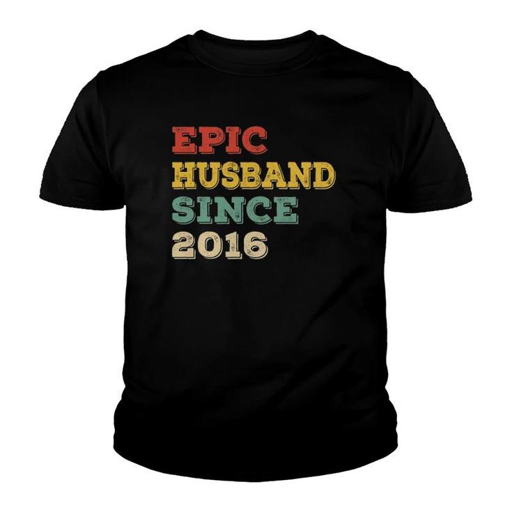 Mens 6Th Wedding Anniversary For Him Epic Husband Since 2016 Ver2 Youth T-shirt
