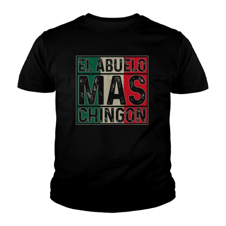 Mens Abuelo Mas Chingon Grandpa Mexican Flag Fathers Day Gift Youth T-shirt