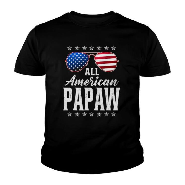 Mens All American Papaw 4Th Of Julyfathers Day Papaw Gift Youth T-shirt