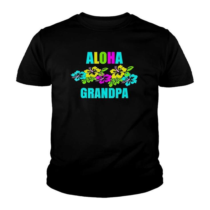 Mens Aloha Grandpa Hawaiian  Luau Party Vacation Youth T-shirt