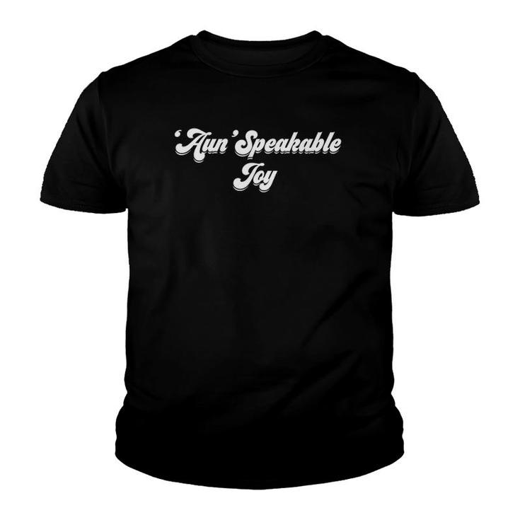Mens Aunspeakable Joy White Text Youth T-shirt