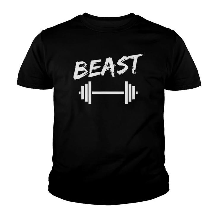 Mens Beast Father Son Fitness Bodybuilding Matching Youth T-shirt