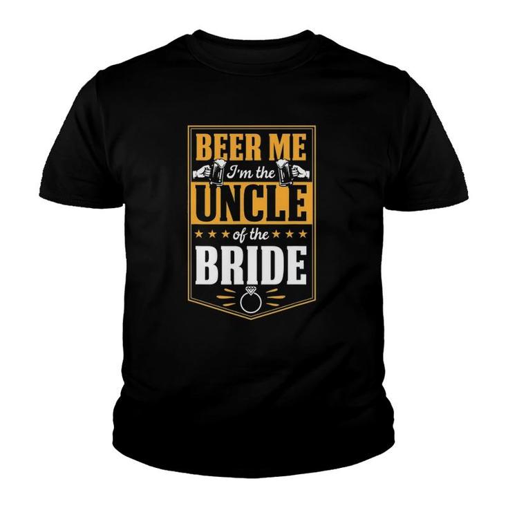 Mens Beer Me I'm The Uncle Of The Bride Wedding Party Squad Love Youth T-shirt