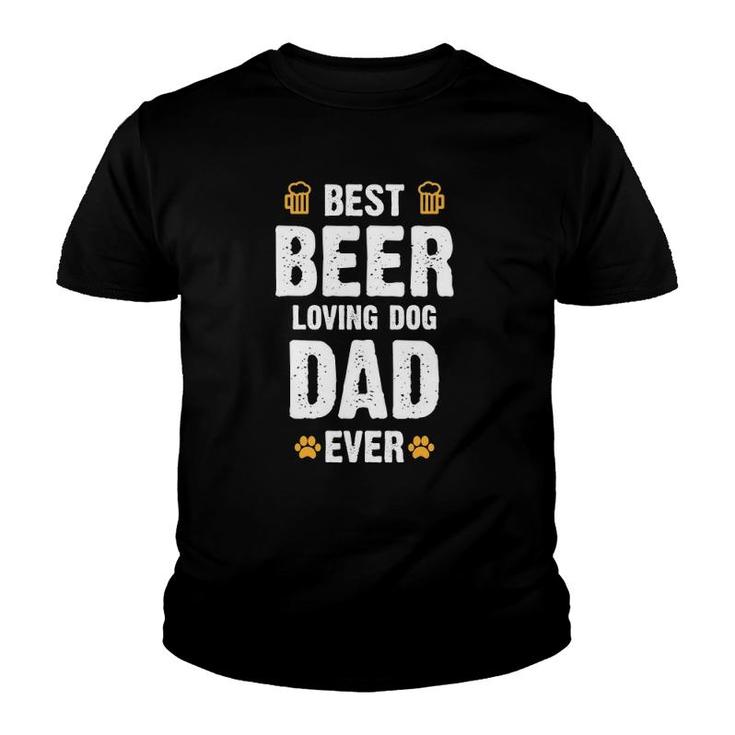 Mens Best Beer Loving Dog Dad Youth T-shirt