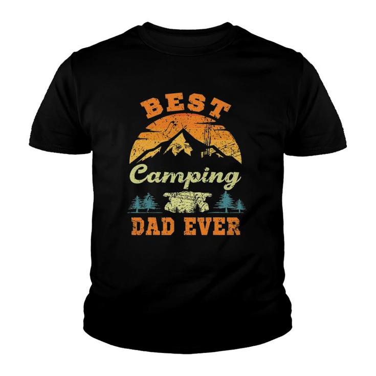 Mens Best Camping Dad Ever Funny Camper Father Vintage Youth T-shirt
