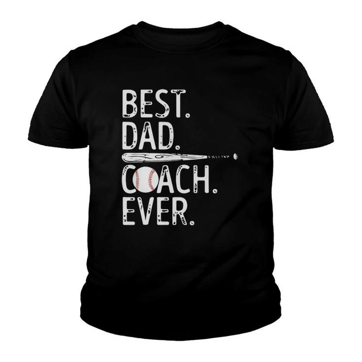 Mens Best Dad Coach Ever Baseball Patriotic For Father's Day Youth T-shirt