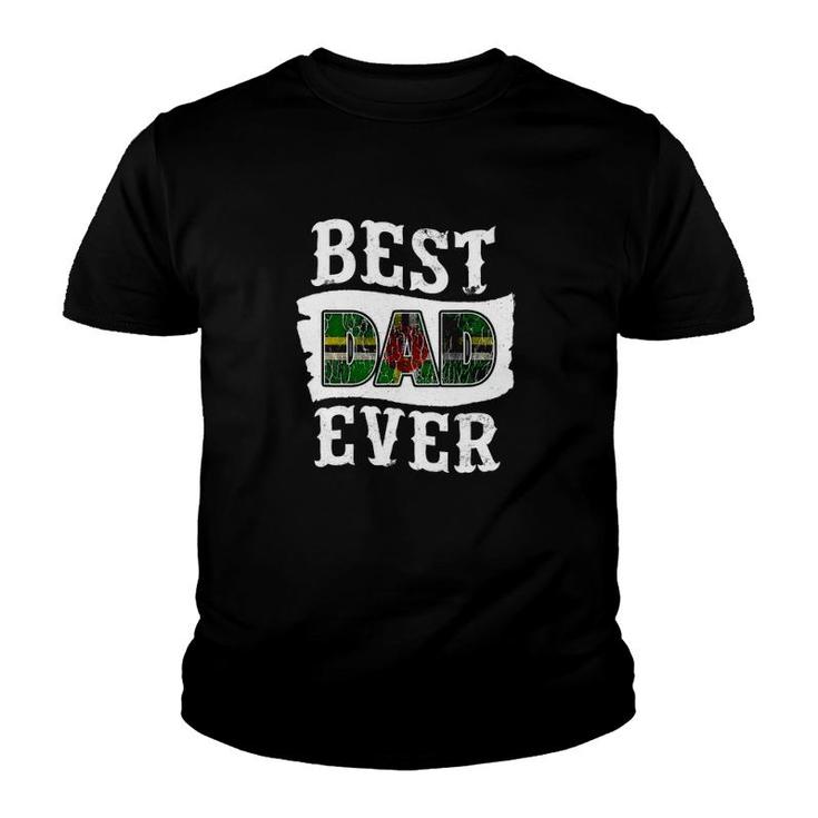 Mens Best Dad Ever Father's Day Dominica Flag Dominican Youth T-shirt