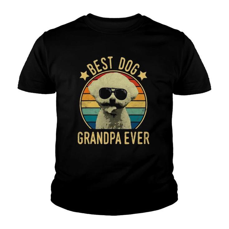 Mens Best Dog Grandpa Ever Bichon Frise Father's Day Youth T-shirt