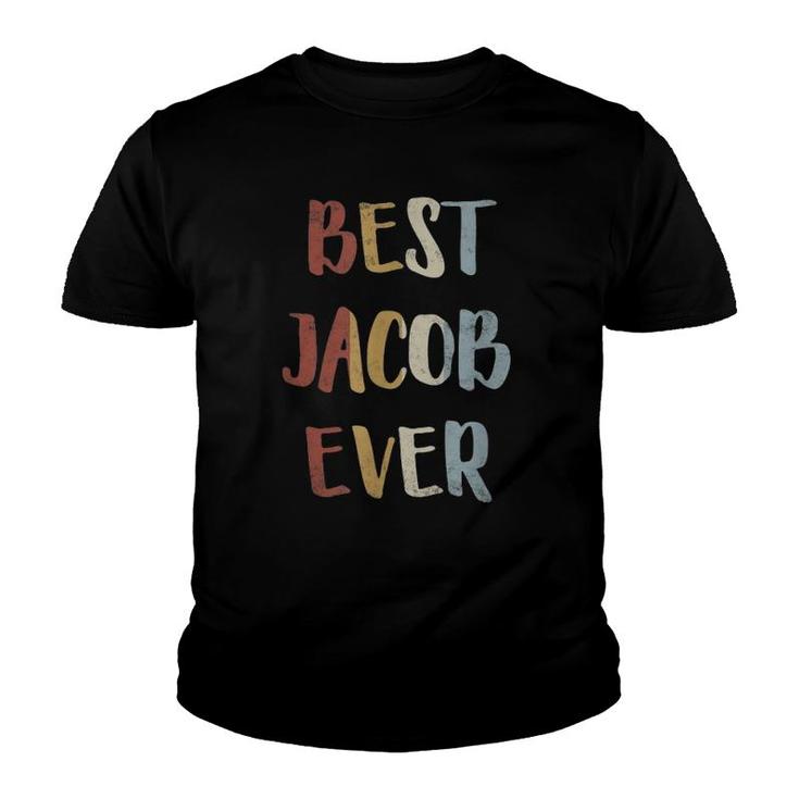 Mens Best Jacob Ever Retro Vintage First Name Gift Youth T-shirt