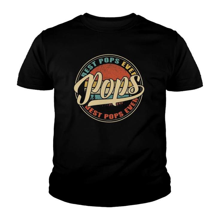Mens Best Pops Ever Vintage Retro Funny Gifts Dad Papa Youth T-shirt