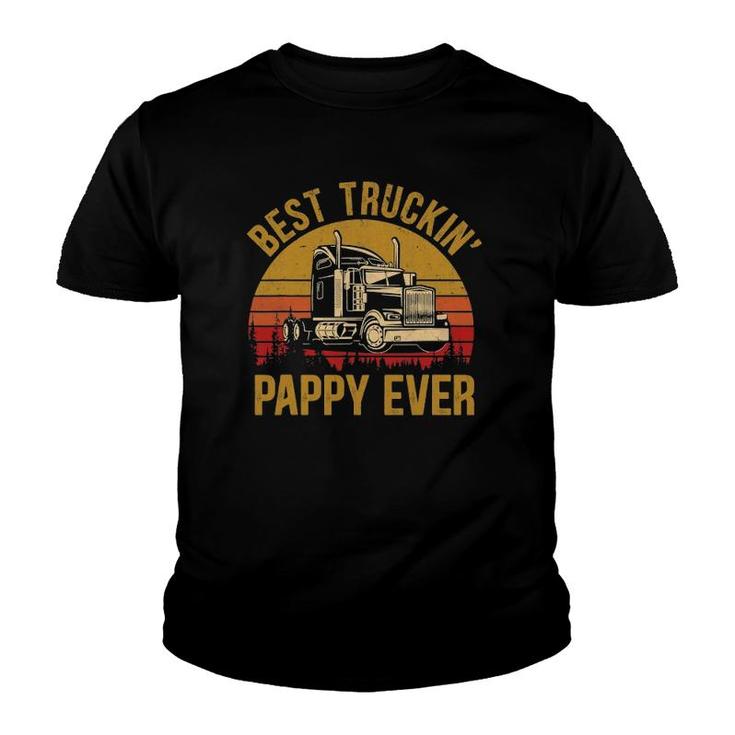 Mens Best Truckin Pappy Ever Big Rig Trucker Father's Day Youth T-shirt