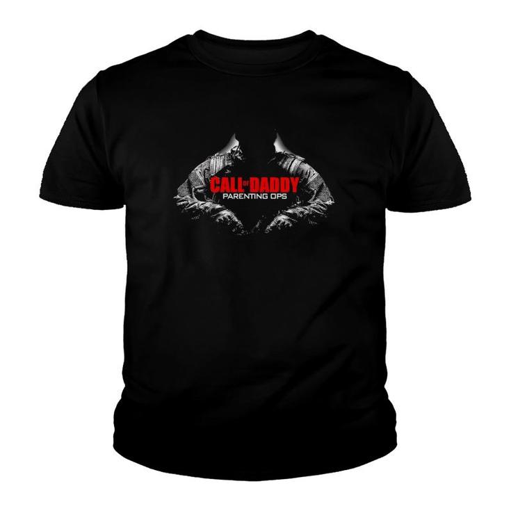 Mens Call Of Daddy Parenting Ops  Gamer Dad Gift Youth T-shirt