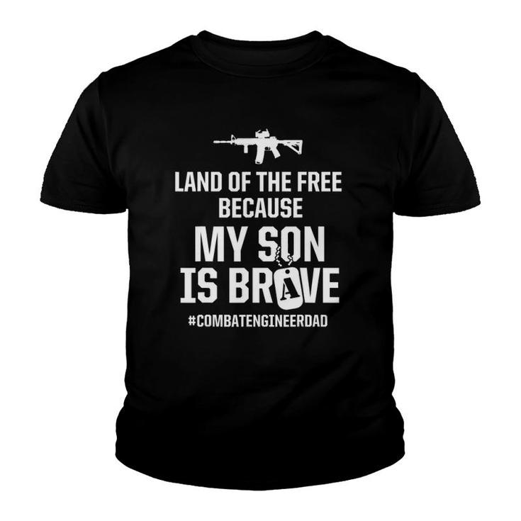 Mens Combat Engineer Brave Son Dad Usa Military Sapper Youth T-shirt