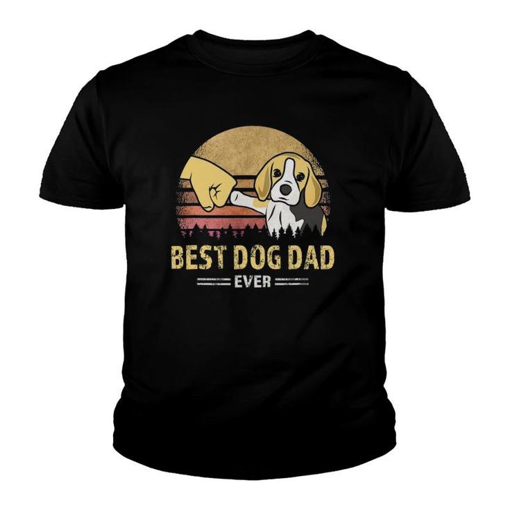 Mens Cute Best Beagle Dad Ever Retro Vintage Puppy Lover Design Youth T-shirt