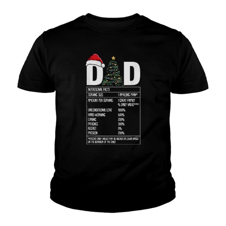 Mens Dad Nutrition Facts Christmas Xmas Pajama Papa Father  Youth T-shirt