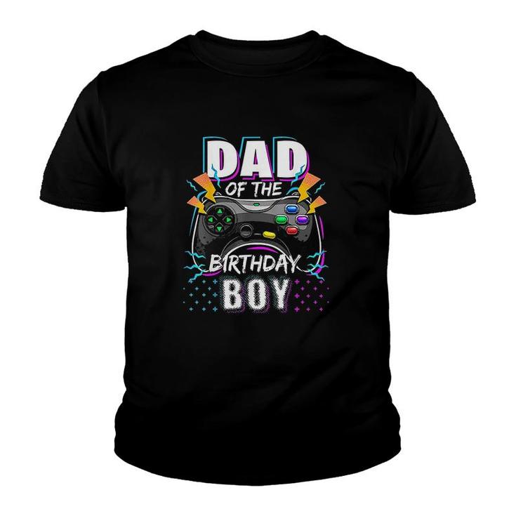 Mens Dad Of The Birthday Boy Matching Video Gamer Birthday Party Great Youth T-shirt