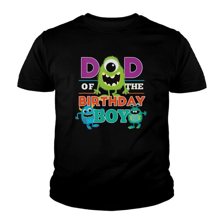 Mens Dad Of The Birthday Boy Silly Monsters Themed Daddy Party  Youth T-shirt