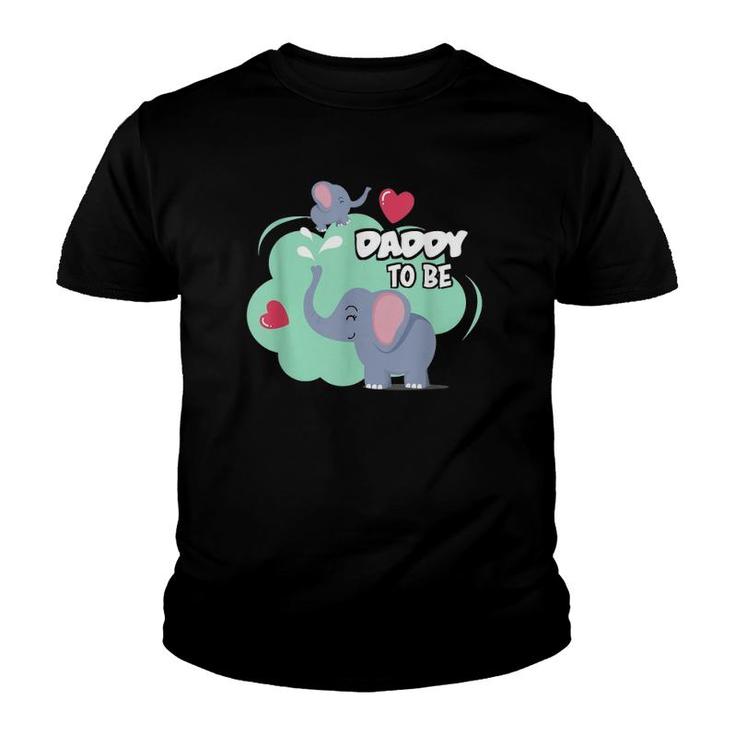 Mens Dad To Be Elephant Baby Shower For Boy Youth T-shirt