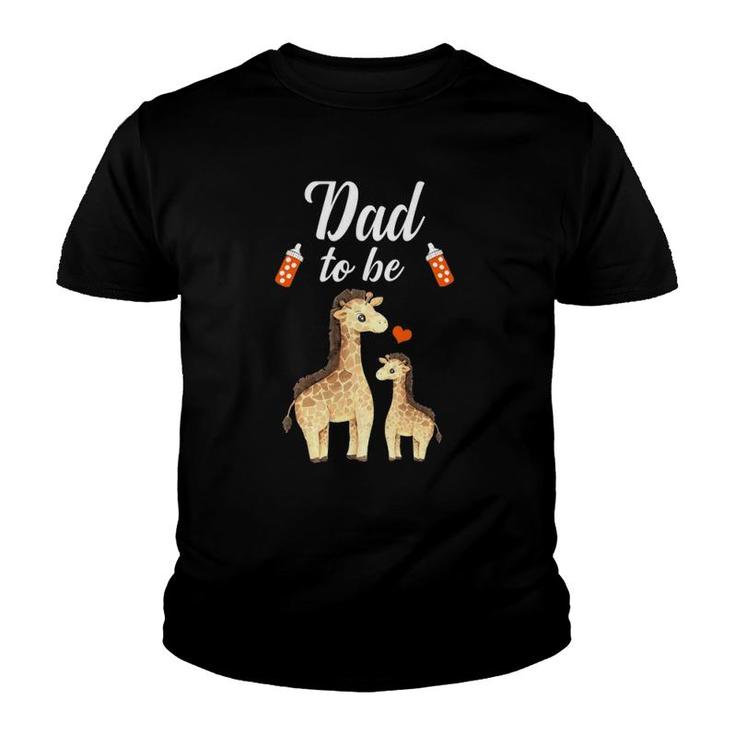 Mens Dad To Be Giraffe Baby Shower Cute Animal Youth T-shirt