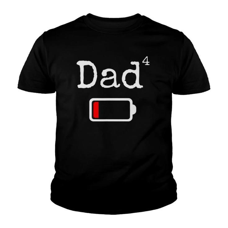 Mens Dad4 Low Battery Tired Dad  Funny Dad Gift Youth T-shirt