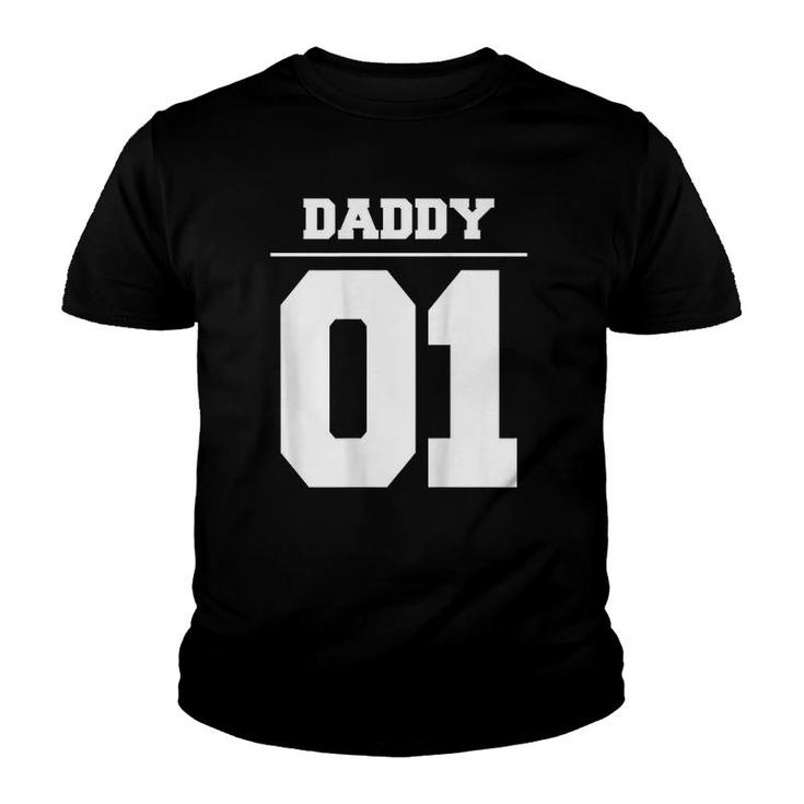 Mens Daddy 01 Fathers Day Gift Idea Daddy Daughter Matching Youth T-shirt