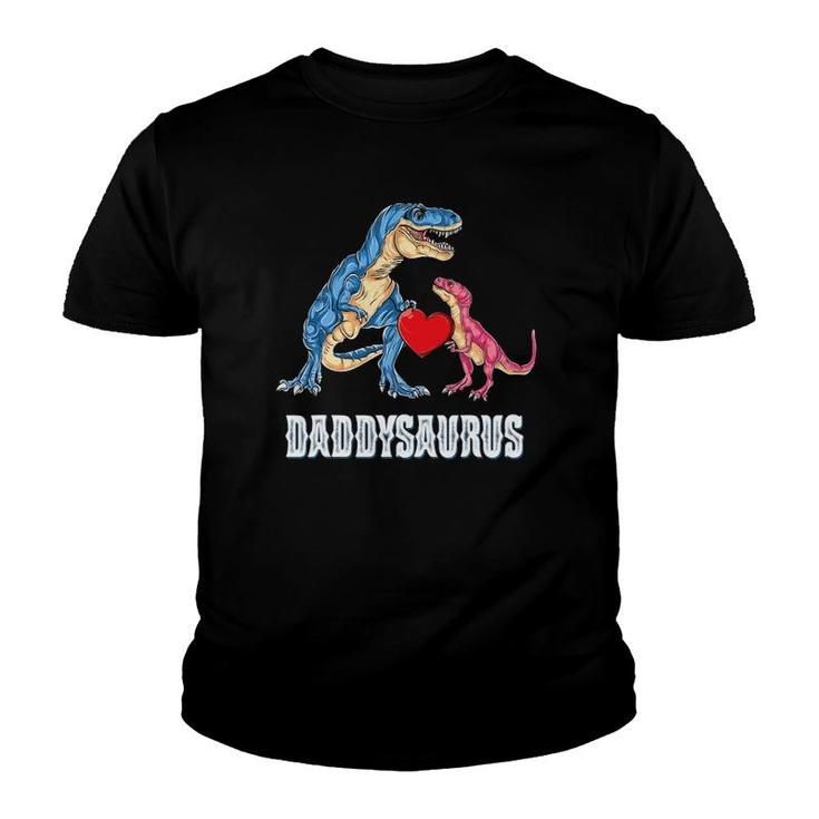 Mens Daddy Saurus Rex Daddysaurus Dad Fathers Day Gift Youth T-shirt