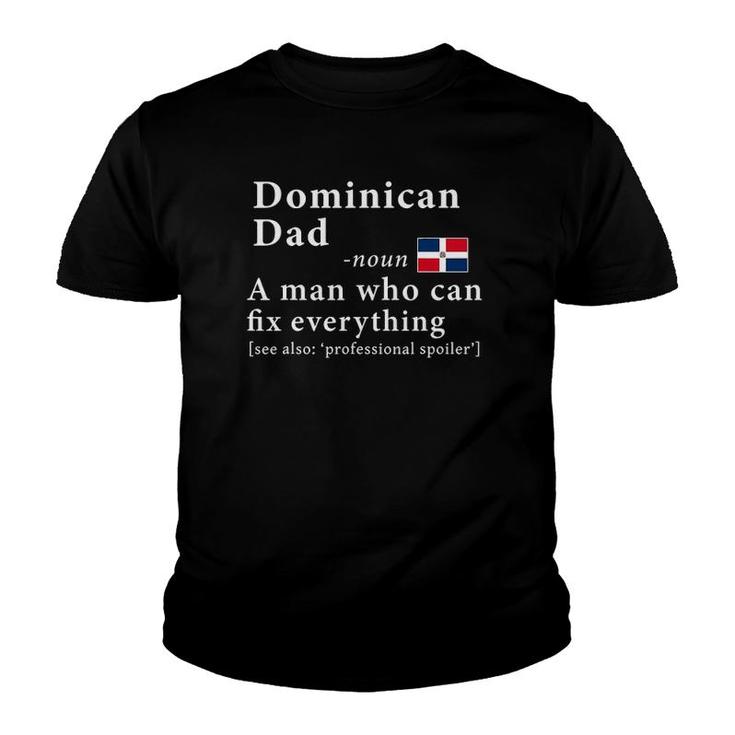 Mens Dominican Dad Definition Tee Dominican Republic Flag Fathers Youth T-shirt
