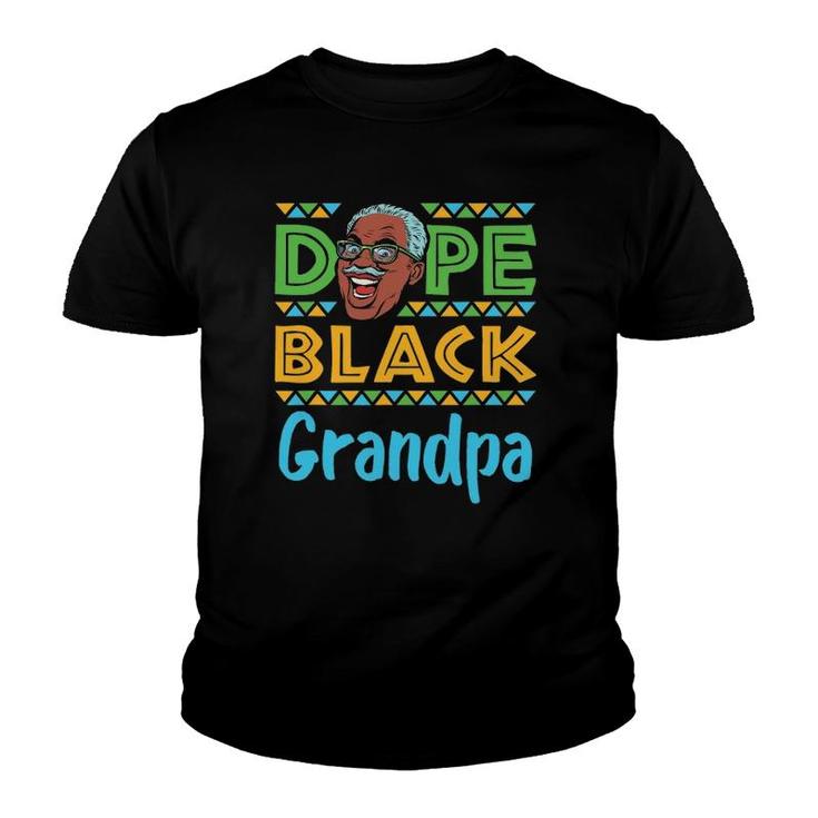 Mens Dope Black Grandpa African American Melanin Father's Day Youth T-shirt