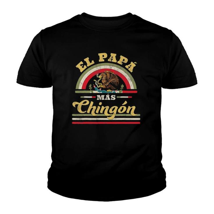 Mens El Papa Mas Chingon Funny Mexican Flag Cool Dad Gift Regalo Youth T-shirt